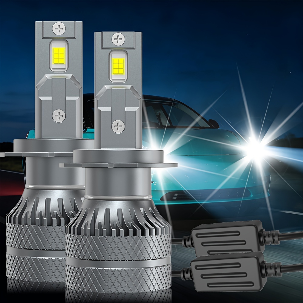 E-shop 2 Stück LED Auto Scheinwerferlampen 29500LM H4/9003/HB2 6500K Farbtemperatur Reinweiß, 50000+H lange Lebensdauer, Hohe Helligkeit + 800%