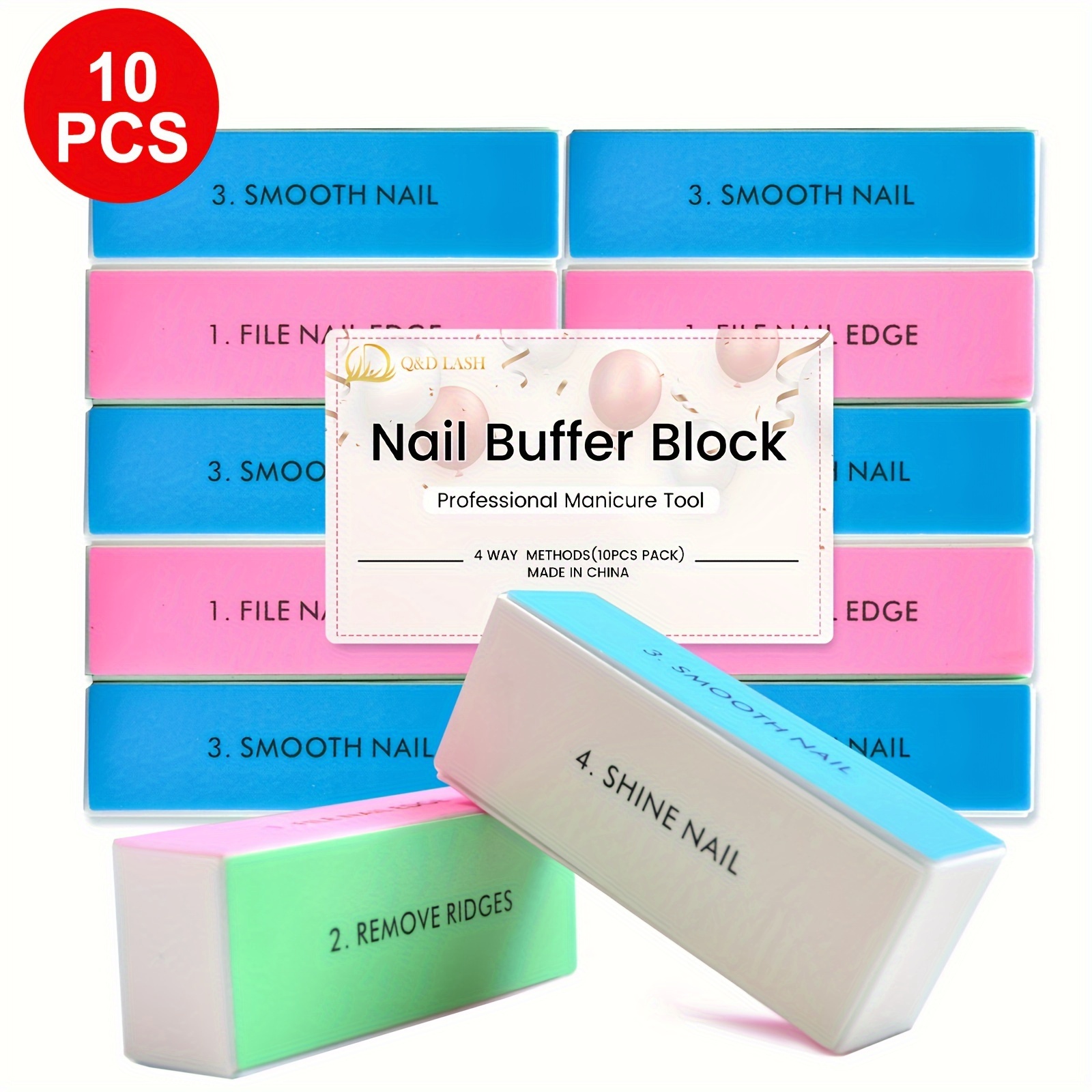 

4 Way Nail Buffer Blocks, 4 In 1 Shine Polishers And Buffing Nail Files For Manicure, Nail Care Tool Diy&salon Use