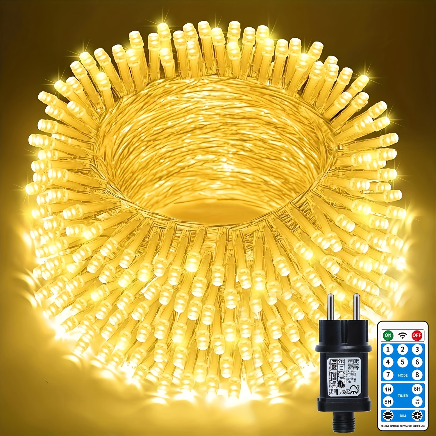 Image of Outdoor Fairy Lights 65+, 700 Led Fairy Lights Warm White With 8 Remote Control Timer And Memory Function, Suitable For Outdoor And Indoor, Wedding, Party,halloween/christmas Decor
