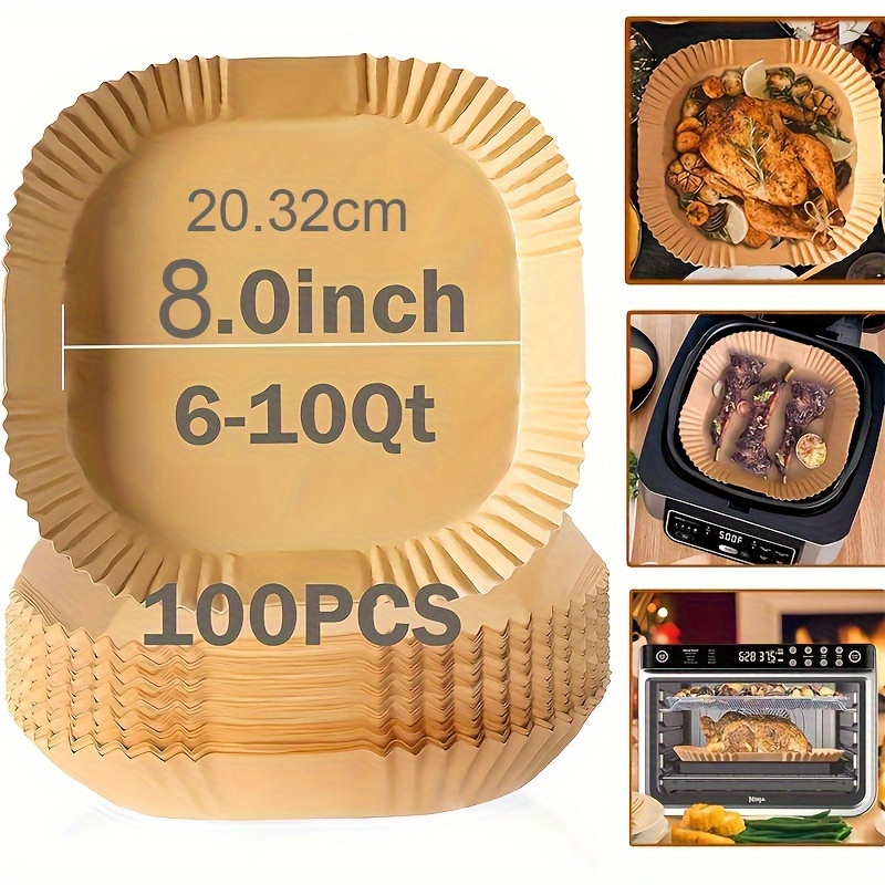 

Pre-cut Air Fryer Liners - 1pc Non-stick Parchment Paper, Oil-proof & Heat Resistant, Perfect For Air Fryers, Ovens & Microwave Safe Cooking, Ideal For Holiday Meals & Baking