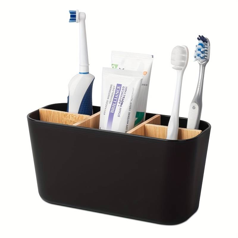 Porte-brosse à Dents Rotatif - 2 Pièces - Support Organisateur Salle De Bain Avec Base Antidérapante