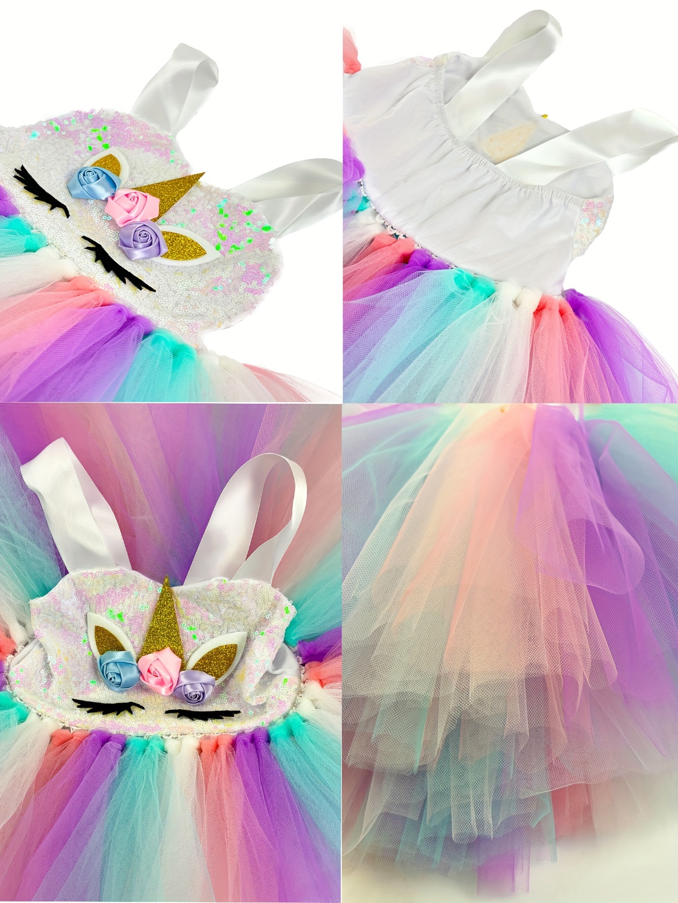 girls sequin unicorn tutu dress adjustable straps perfect - Temu Mauritius