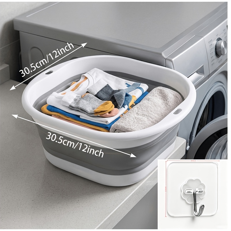 TEMU 3 pièces/1 lot Seau pliable – pour ranger le linge et les serviettes de bain. compacte, convient aux éviers de cuisine de camping-car