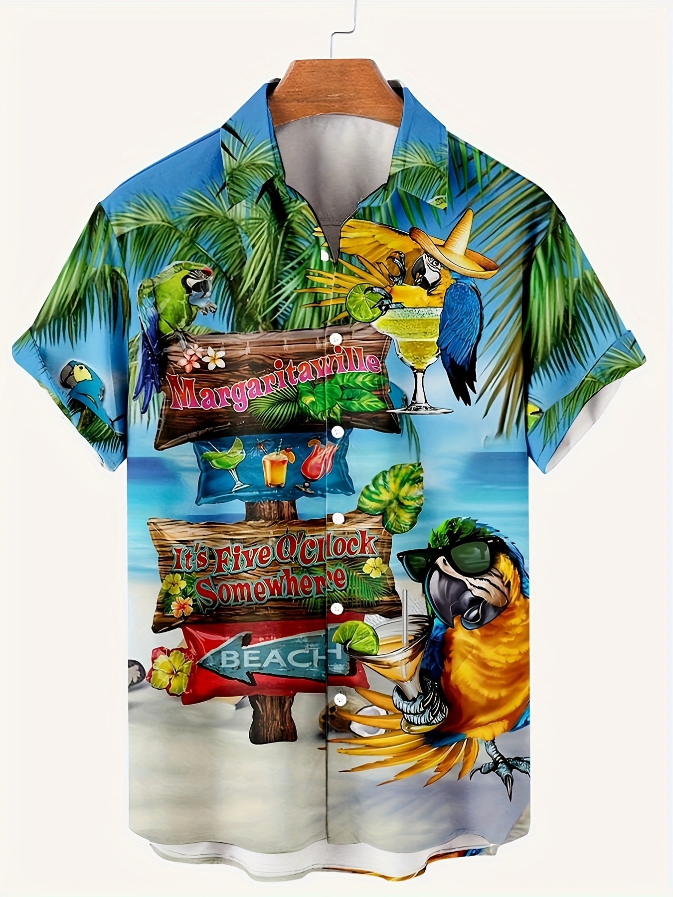 VSSSJ Hawaiian Style Shirts for Men Relaxed Fit Colorful Striped