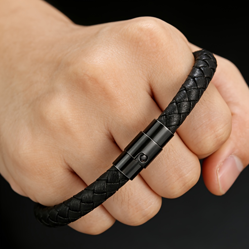 TEMU Pulsera tipo brazalete tejida unisex simple para hombre, brazalete de botones multicolor para mujer, pulsera para pareja, regalo para enamorados