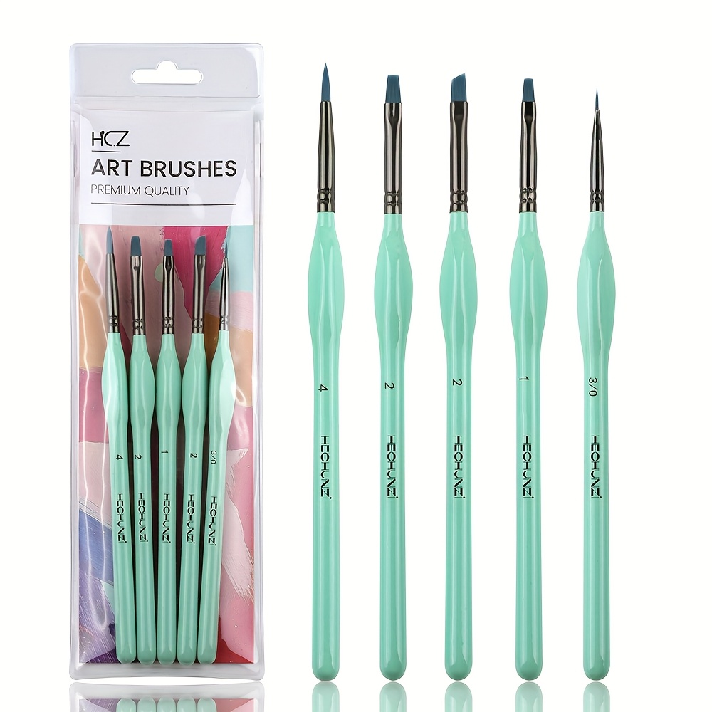 5pcs Acrylic Stick Brushes High-quality Bristles Fine Brushes For Acrylic And Watercolor Professional Art