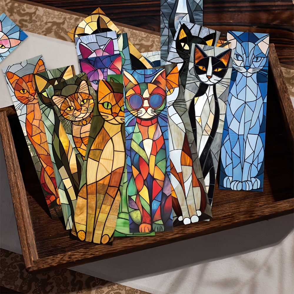 

Gutbd 30-pack Elegant Cat Bookmarks, Stained , , Ideal For Students, Party Favors, Events & Birthday Gifts