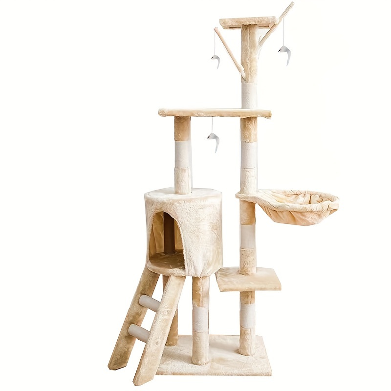 Multi level Cat Tree Indoor Cats Durable Solid Wood Cat - Temu Azerbaijan