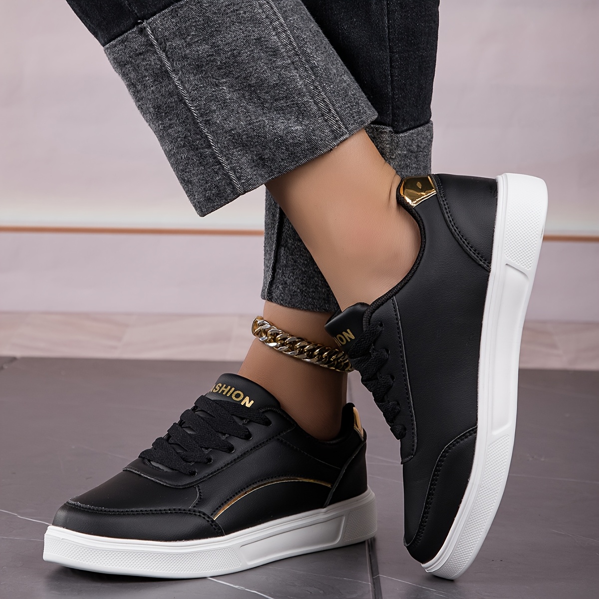 Women'S Casual Sports Shoes, Fashionable And Versatile, Thick-Soled Height-Increasing White Shoes, Low-Cut Lace-Up Travel Shoes, Women Shoes, Sneakers