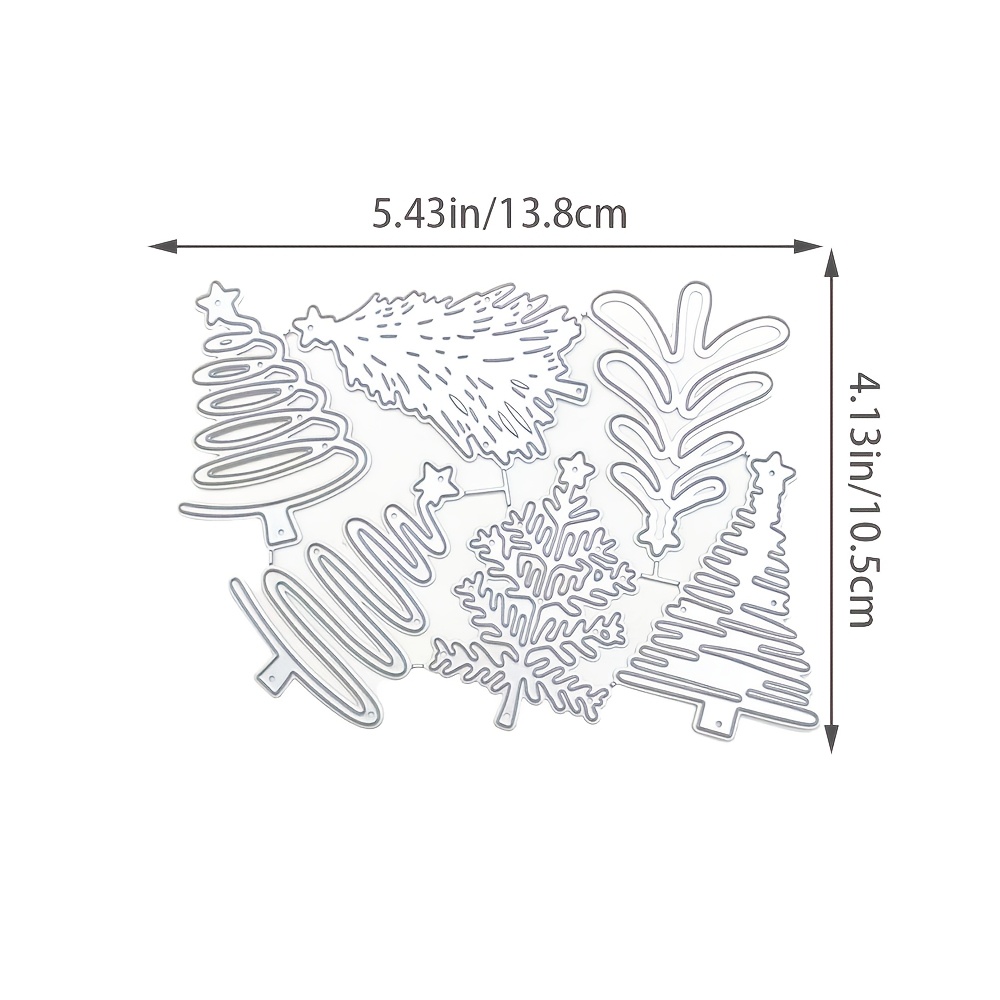 TEMU Metal Die-cutting Template For Christmas Tree Star Greeting Cards, Cutting Template For Christmas Tree Floral Decorations, Embossing Paper For