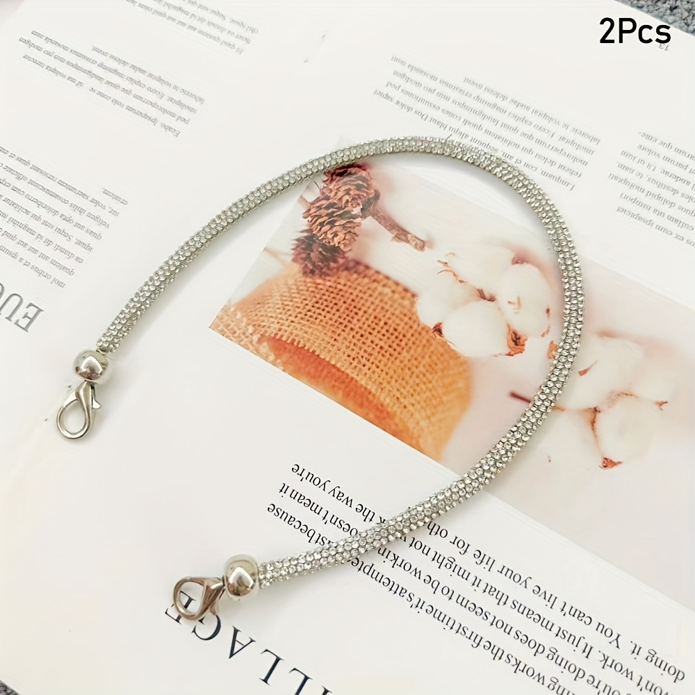 E-shop 2 Stück Glänzender mit Strasssteinen, Metall-Lobster-Schnalle, Elegantes Prächtiges Design, Geeignet für , Hochzeit, Täglichen Luxus,