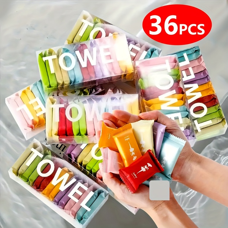 TEMU 36pcs Mini Compressed Towel, Disposable Face Towel, Face Wipes, Hand Wipe, Camping Portable Travel/home/outdoor Activities Special Disposable