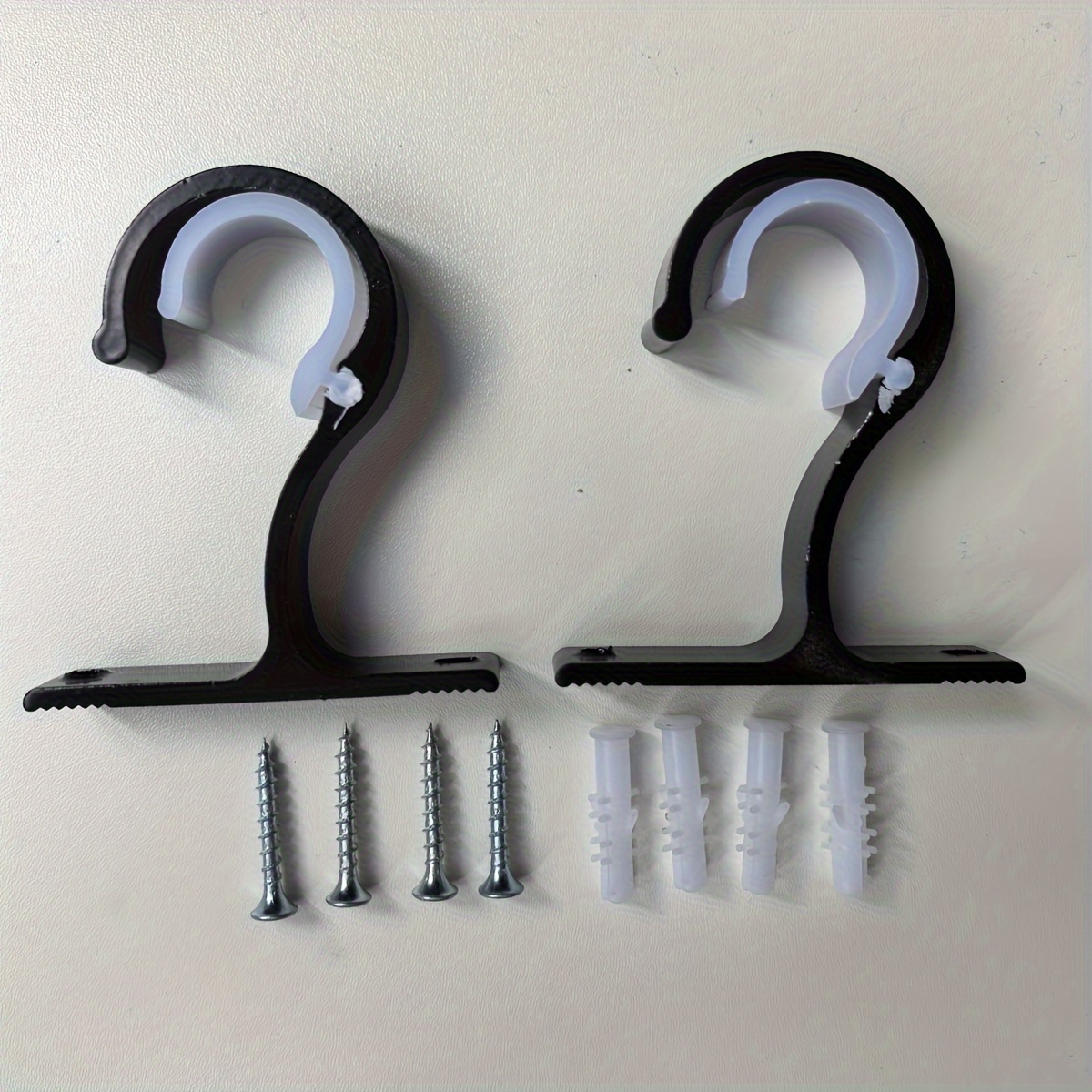 E-shop 2er-Set Gardinenstange Halter Metall Gardinenstange Halter Gardinenstange Wandmontage Duschvorhangstange Zubehör für Gardinen Kleiderstange