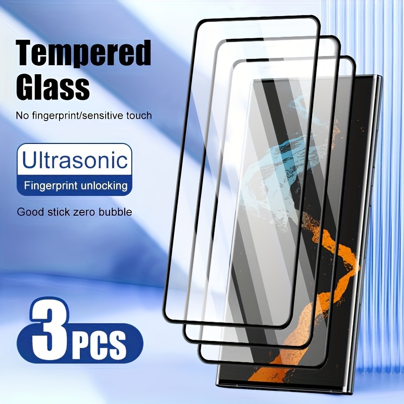 TEMU 3pcs Tempered Glass For Samsung Galaxy S24/s24+/s24 Ultra/s23/s23 Fe/s23+/s22/s22+/s21 Fe/s21/s21+/note 20 Tempered Glass Protective Film Phone Screen Protector
