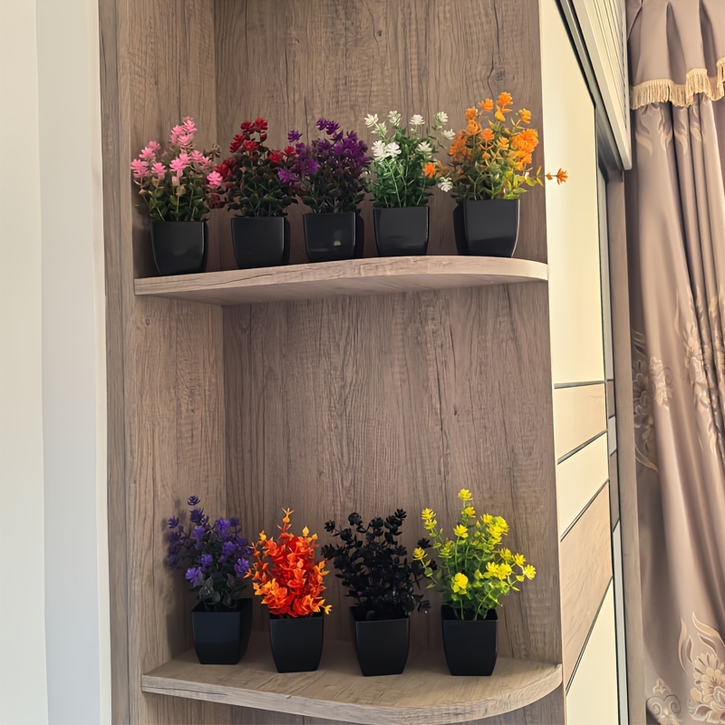 *./2 Stk. Schwarze Topf Knstliche Pflanzen, Mini Knstliche Eukalyptus  Topfpflanzen, Kleine Knstliche Gras Grne Topfpflanzen fr Innenraum,  Bro, Bauernhaus, Badezimmer, Esstischdekoration, ...