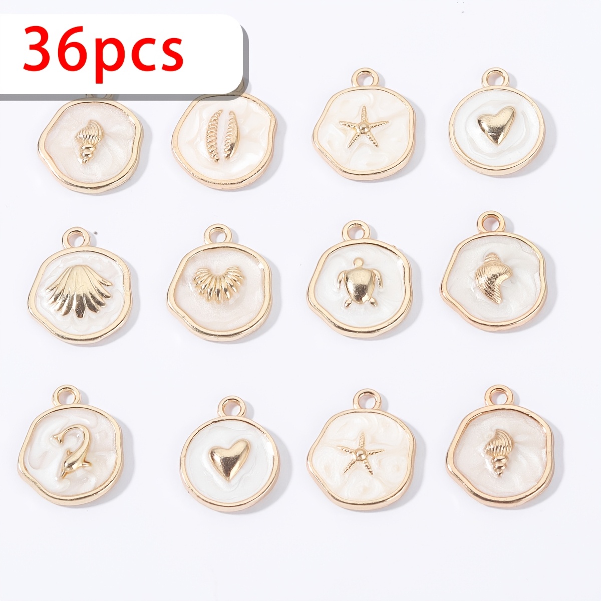 TEMU Lot de 18/36 breloques émaillées style aléatoire à océaniques en de , pour la fabrication d'artisanat de Noël, porte-clés DIY, décorations