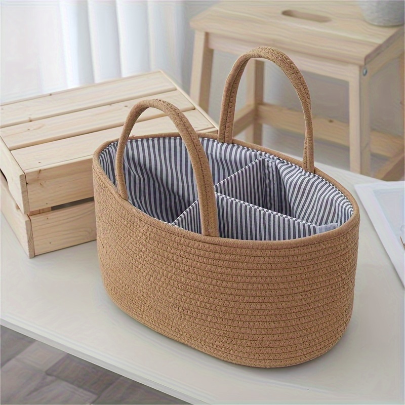 multi functional storage basket with divided format portable alphabet style storage basket for milk bottles diapers baby and infant supplies storage basket european style rope laundry basket large capacity storage basket home bedroom toy storage bucket storage basket details 5