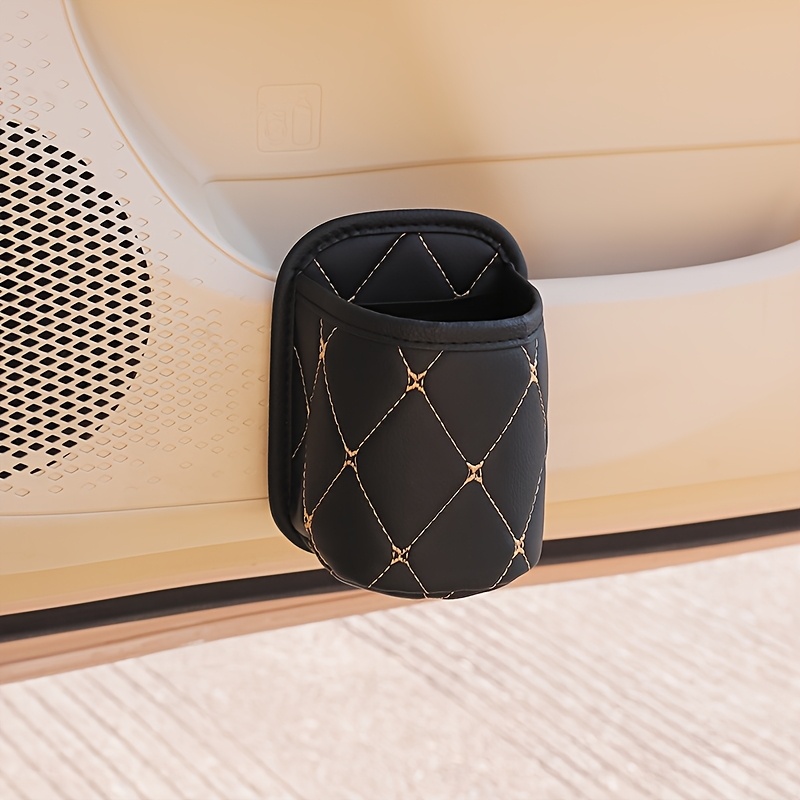 1pc pu leather car cup holder multifunctional car door hanging storage bag put umbrellas and throw out the trash     fits most cars Product details 7