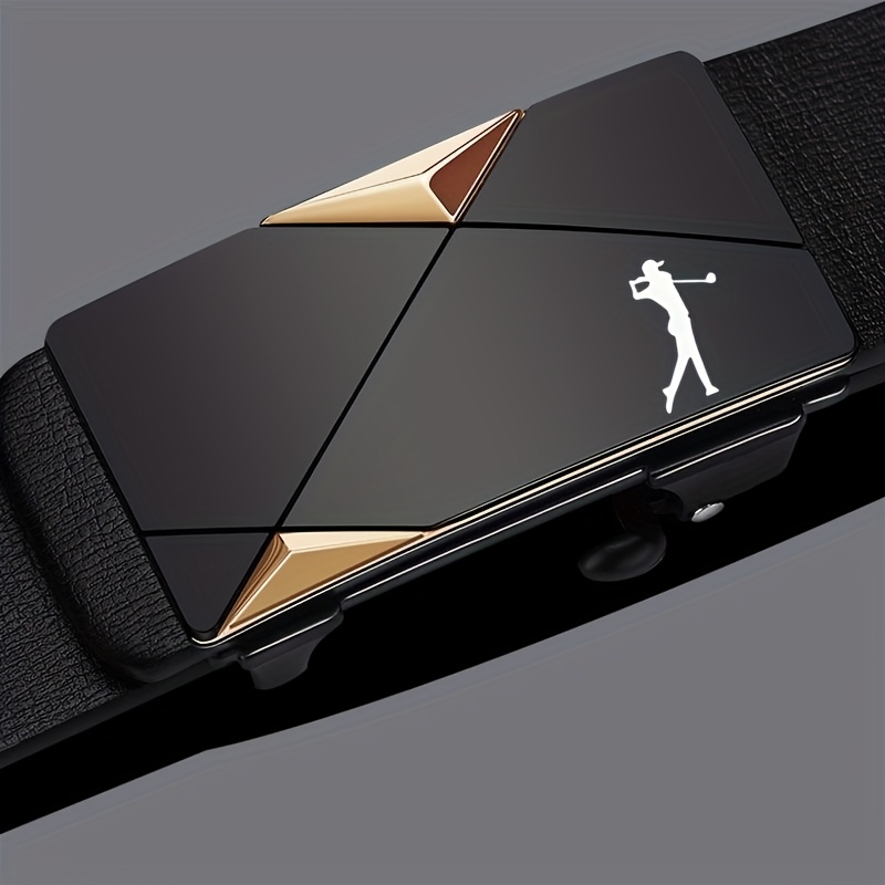 Men's Golf Laser Belt with Alloy Automatic Buckle, Stylish Gift