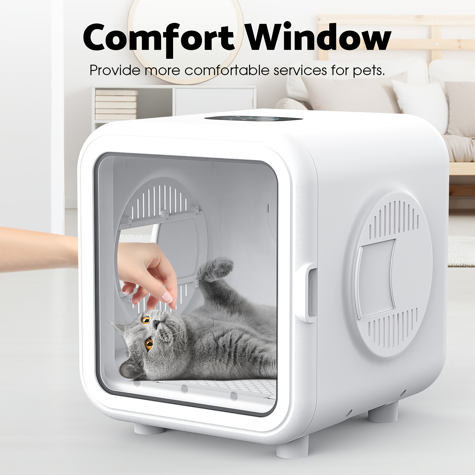 Cobuy Pet Dryer Box 68L, 15Min Fast 360° Drying, No More Pet Scared of Blower, 5 Modes for Cats Small Dogs - Image 5