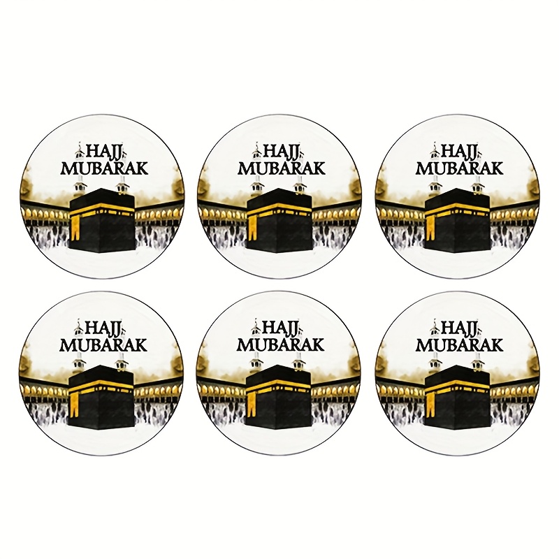60pcs Hajj Mubarak Stickers Compatible For Ramadan, Hajj & Umrah - Decals With Hajj/umrah Phrases, Paper Stickers For Hajj , Eid Al-fitr & Hajj Decorations (no Feathers)