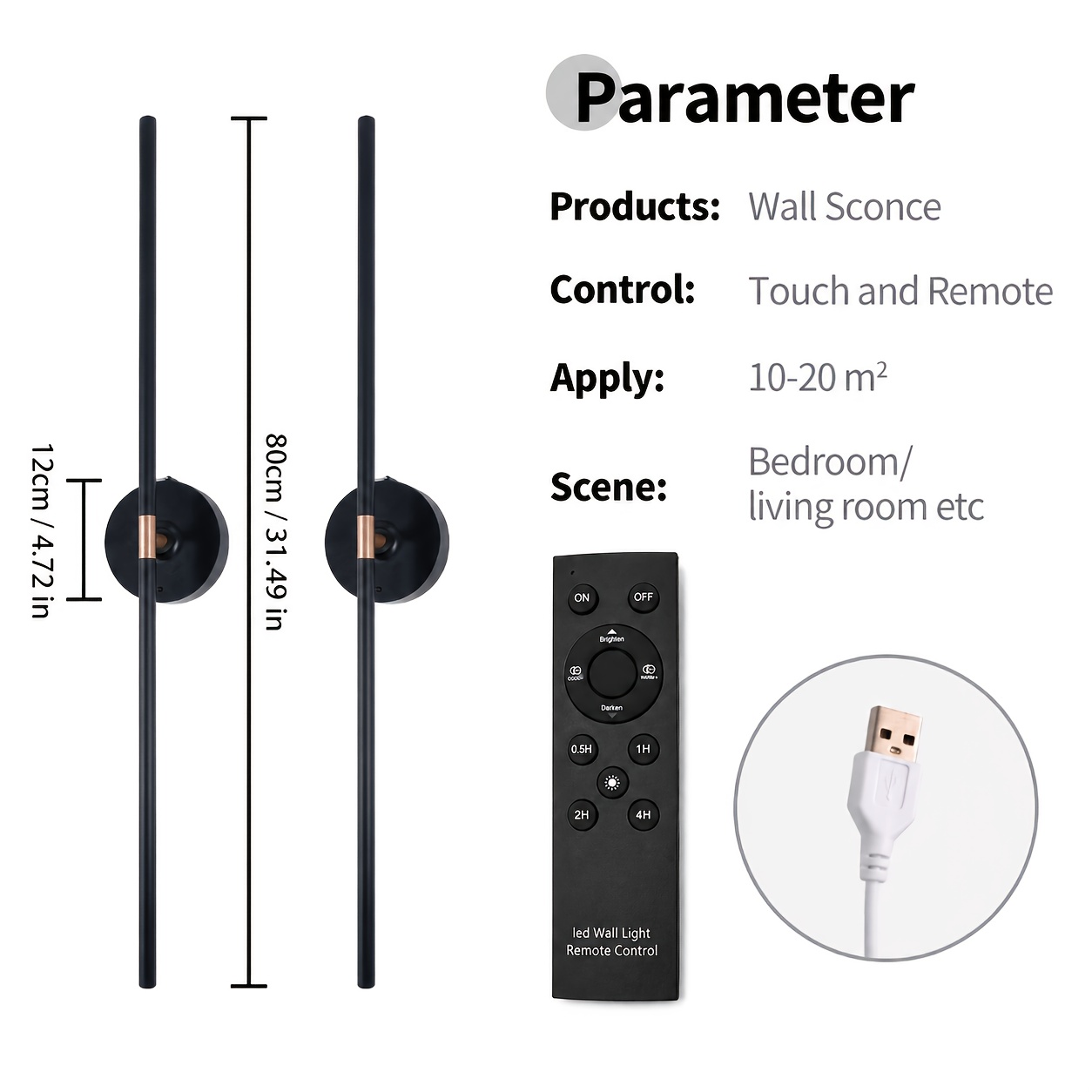 360° Rotating Wireless Wall Light with Rechargeable Battery
