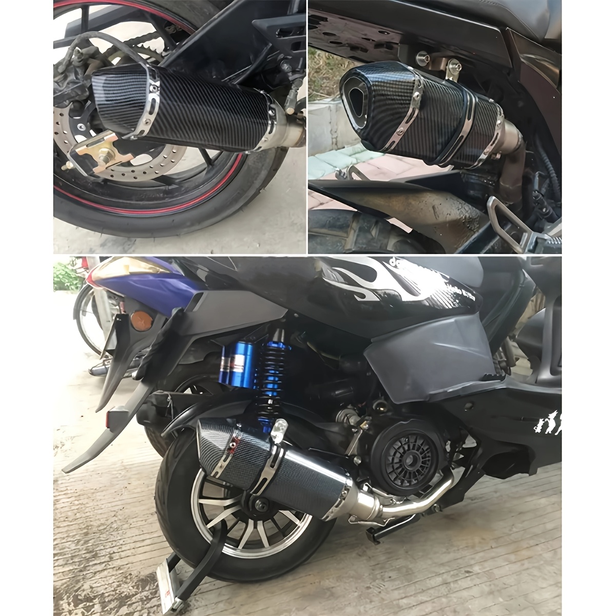 1pc stainless steel motorcycle exhaust pipe 38 51mm universal fit db killer built in compatible with street motor scooters off road motorcycles details 1