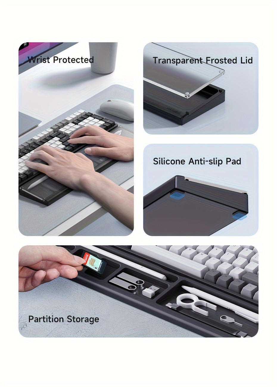Acheter Ergonomic Wrist Rest Keyboard Anti-Slip Base Workspace Organizers Palm  Rest Office
