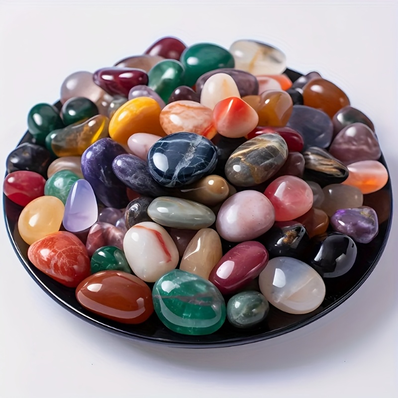 100g bohemian mixed polished stones crystals vibrant assorted gemstones for home decor aquarium succulent terrarium garden flower pot decoration bohemian style decorative pebbles details 0