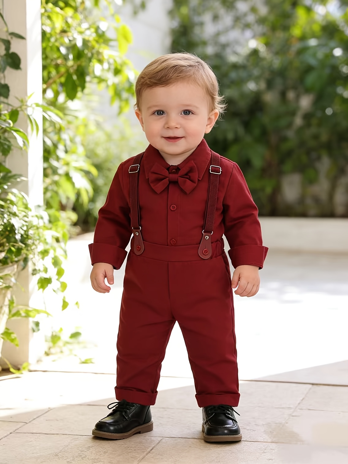boys red dress set birthday banquet flower boy suit - Temu Oman
