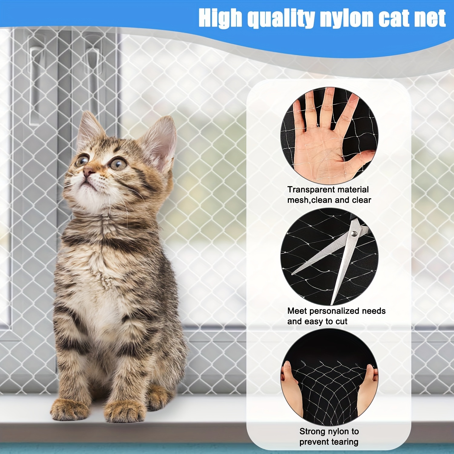 Cat Net Balcony Transparent Cat Protection Net Balcony - Temu Azerbaijan