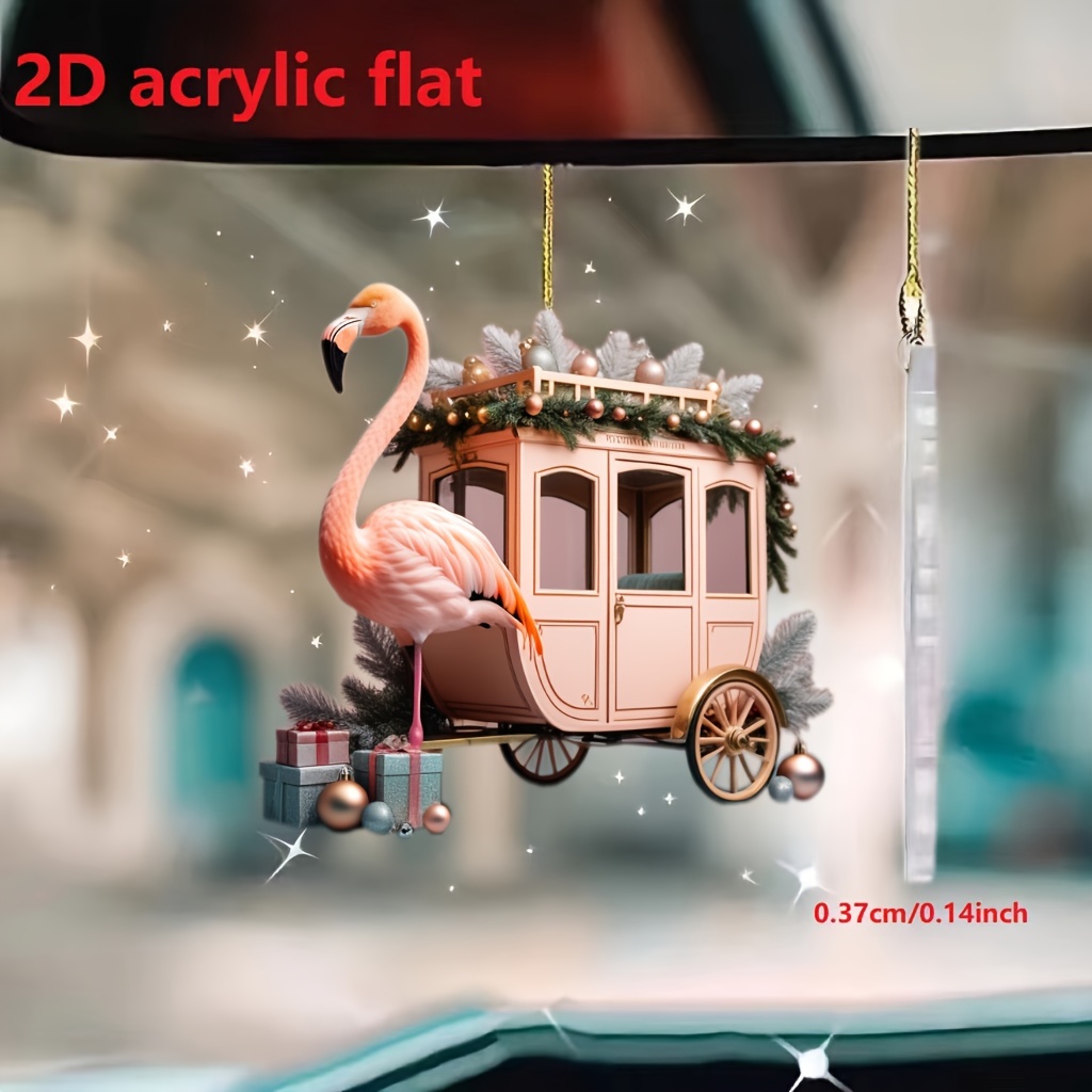 

1pc, 2d Acrylic Car Mirror Decorative Pendant, Christmas Tree Decorative Pendant, Home, Holiday, Party Decoration