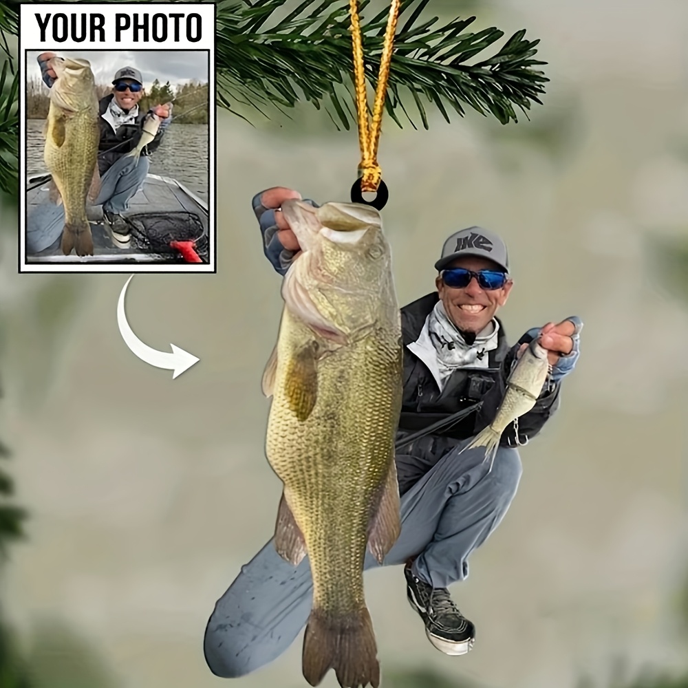 

Custom Acrylic Photo Ornament - Personalized Fishing Picture Decor For Christmas, Halloween, Thanksgiving & New Year