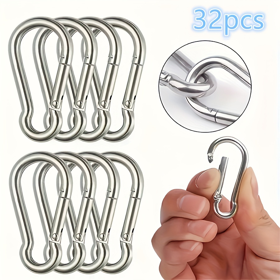 32-teiliges set mit outdoor- , outdoor-schnallen, outdoor-schlüsselanhängern, 4 x 40  - -schlüsselanhänger, mini-aufbewahrungsbox für haustiere mit federriegel, für angeln, wandern, rucksackreisen, outdoor-sport