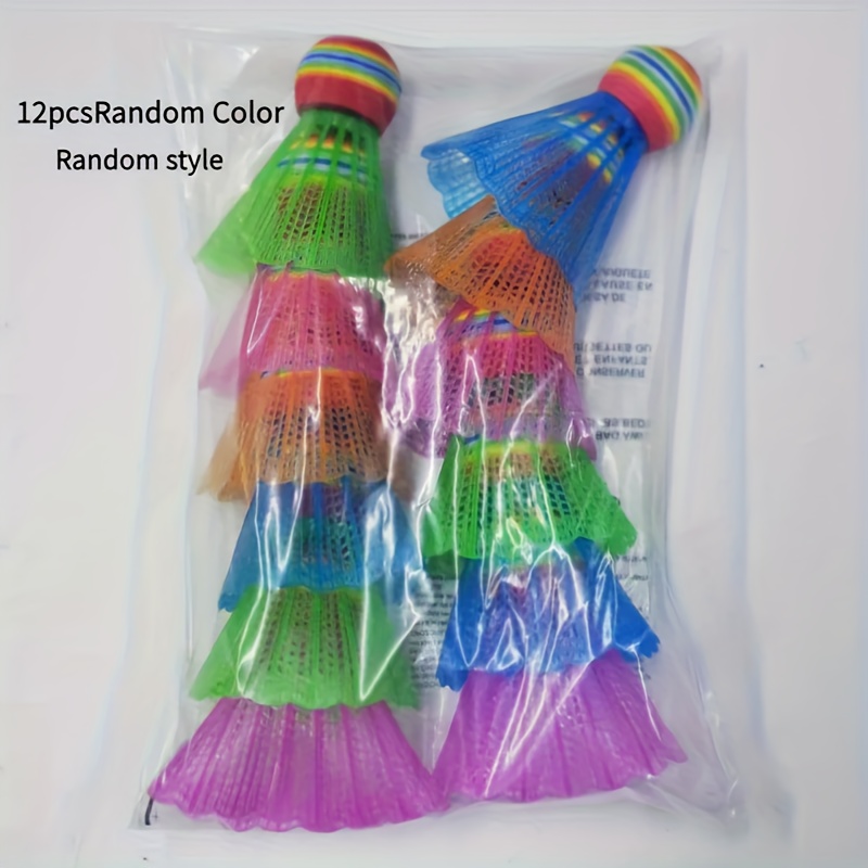 TEMU Mixed Color Badminton Shuttlecocks, Durable Pa, Lightweight And Easy To Track, Suitable For Outdoor And , Complete Badminton Set