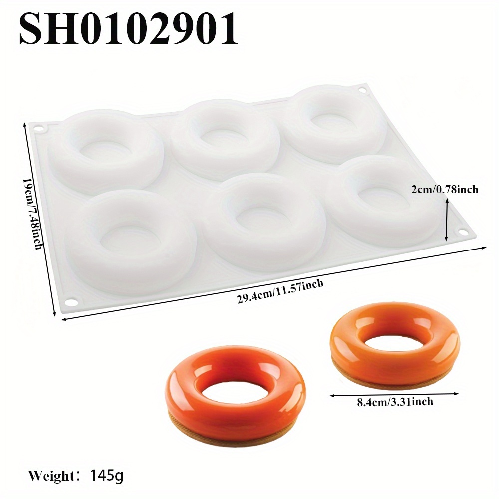 1pc New Year Christmas New Product Candy Chocolate Donut Silicone Mold, Baking Decoration Tool