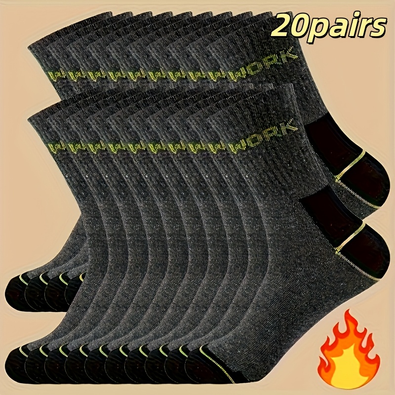 TEMU Pairs, Thickened Autumn/winter Socks For Men And Women, Outdoor Sports & Casual Business Socks With Odor-resistant & Moisture-wicking Polyester