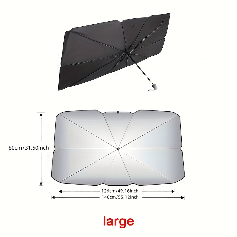 Image of Automobile Windshield Sunshade-foldable Automobile Umbrella Sunshade, Anti-ultraviolet Car Front Window (heat Protection) Windshield Cover Card