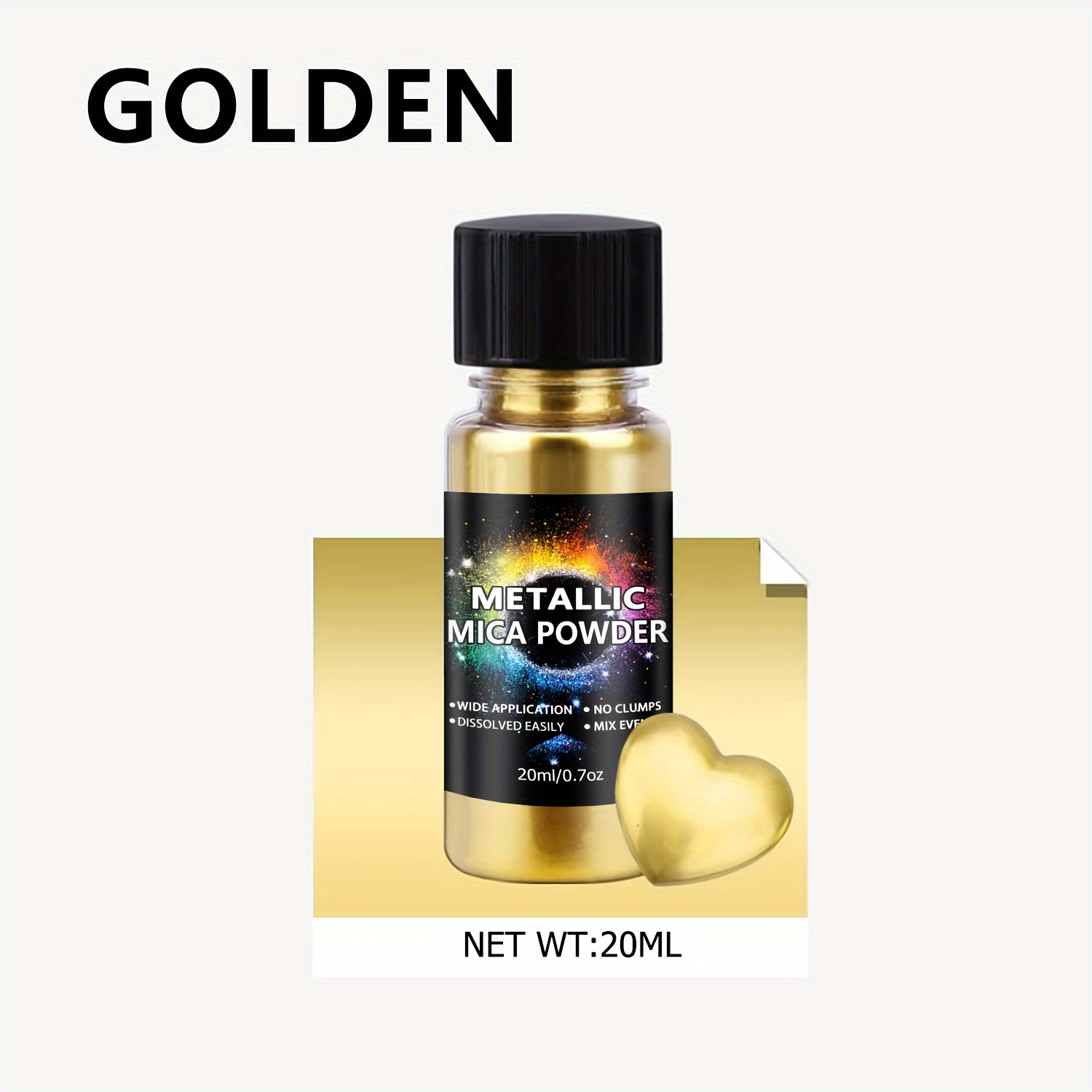 Image of Metallic Pigment Powder, 5 Colors Golden Mica Powder For Resin, Resin Color Pigment, Color Pigment For Epoxy Resin, Polymer Clay, Candle Dye