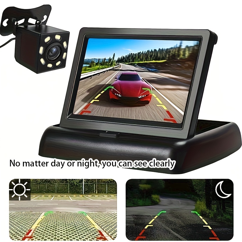 

Car 4.3 Inch Folding Display Reversing Camera Is Convenient For Storage, Does Not Occupy An Area, Improper Sight, Dust And Fashion Appearance