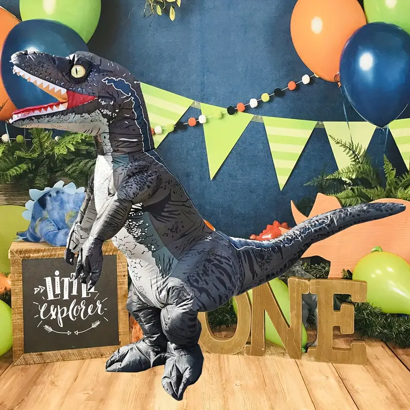 Inflatable Raptor Ride Disfraz Gracioso Adult Riding-A-Red Raptor Inflatable Costume Realistic ...