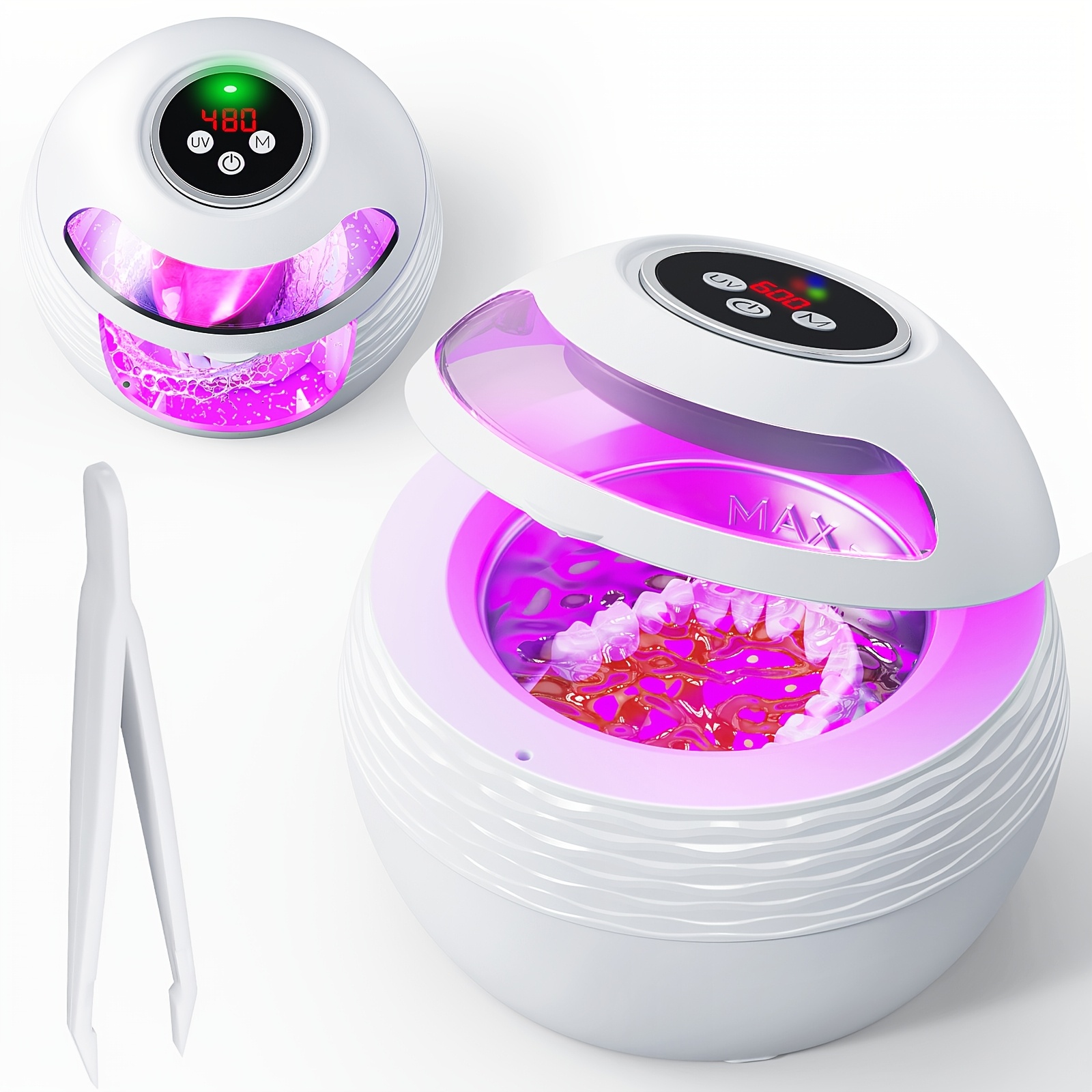 TEMU Technology Cleaner Machine With Sanitization - 200ml Large Capacity Dental Device, Portable Oral Care Cleaner With Lid &, For Dentures,