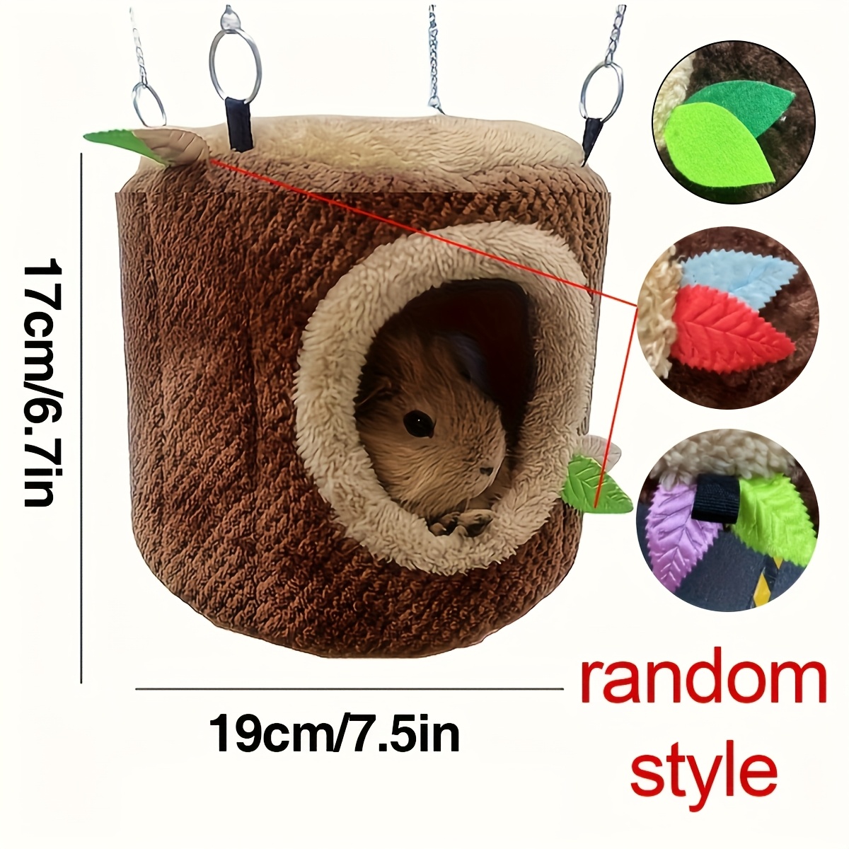 TEMU 1pc Random Style Small Pet Supplies Hamster Nest Cylindrical Nest Rabbit Guinea Pig Nest