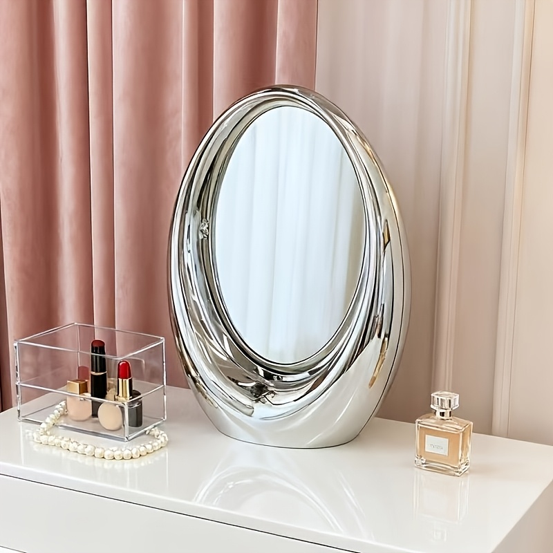 Oval Tabletop Dressing Mirror for Makeup
