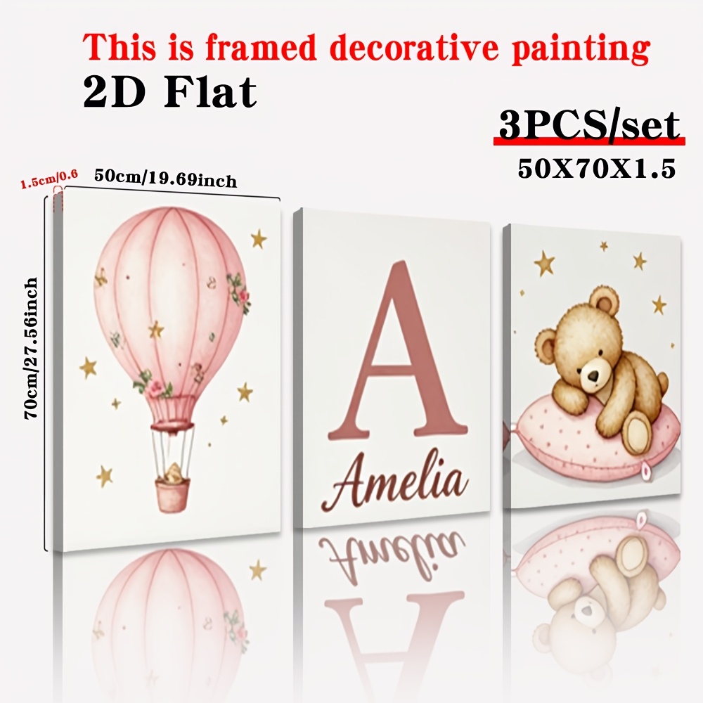 3pcs Personalized Name Custom Poster Wall Decor