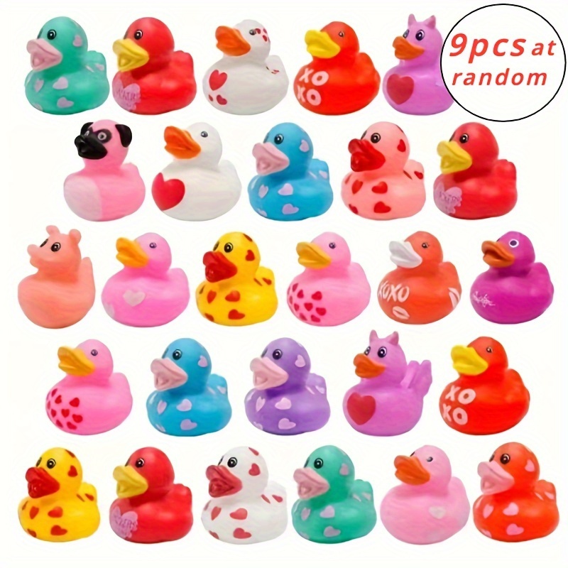 WAMSOLE 16 piezas de mini pato de goma para el baño de niños y niñas,  chirría y flota colorido pato de lentejuelas a granel Jeep Ducks Baby  Shower