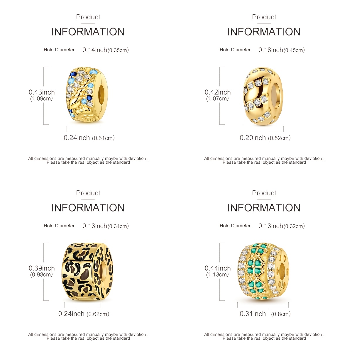 Cubic 18k Gold Plated Bead Style Pendant for DIY