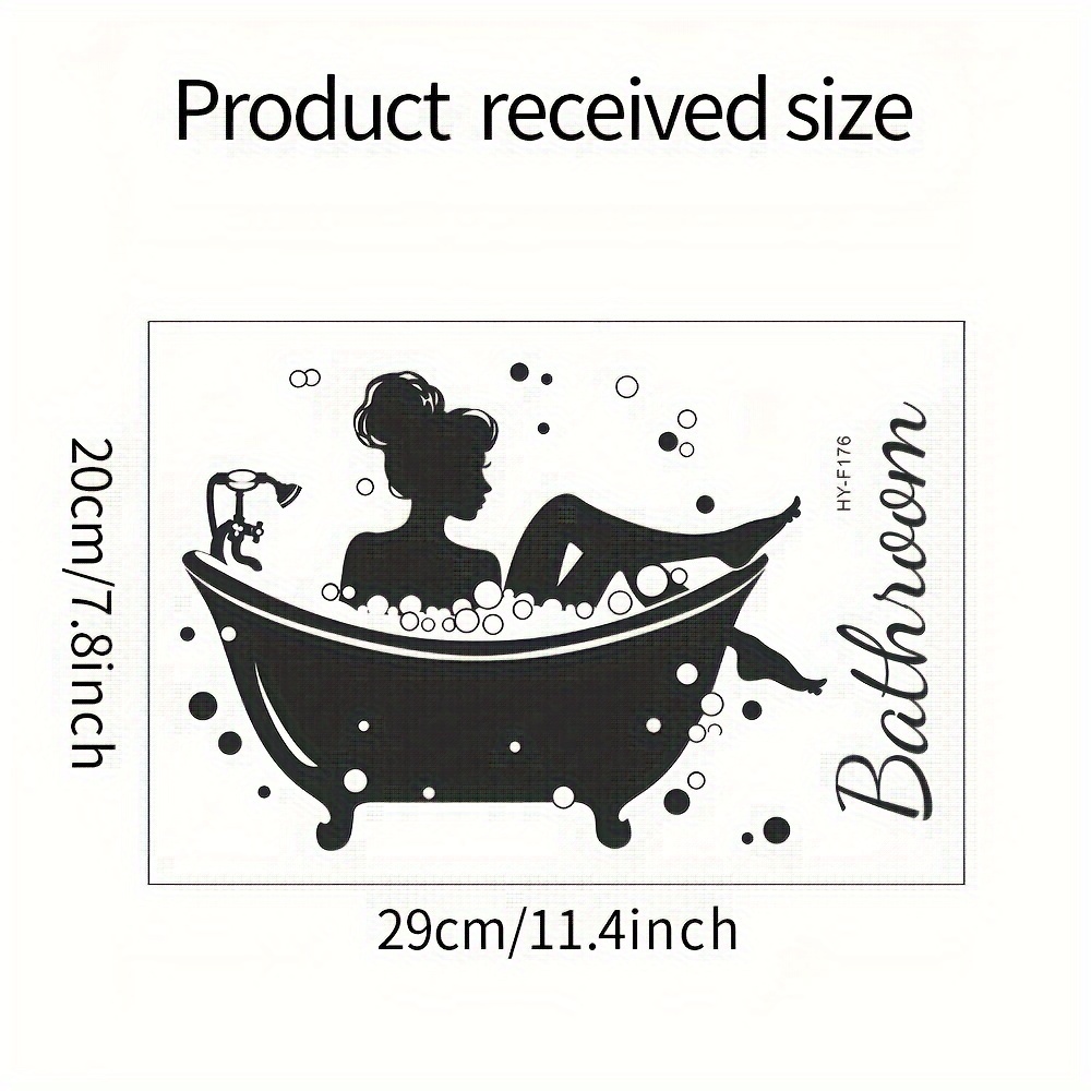 1pc Of Wall Decals For The Bathroom, Made Of Removable Waterproof Pvc, Ideal For Home And Wall Decoration, Measuring 7.8 Inches By 11.4 Inches
