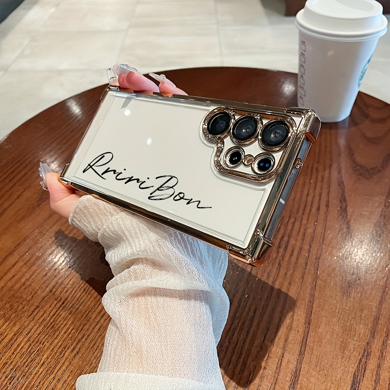 TEMU Phone Case: Diy Custom Text Four-corner Drop-proof Case Suitable For Galaxy S25 Ultra, S24 Ultra, S23 Ultra, S22 Ultra