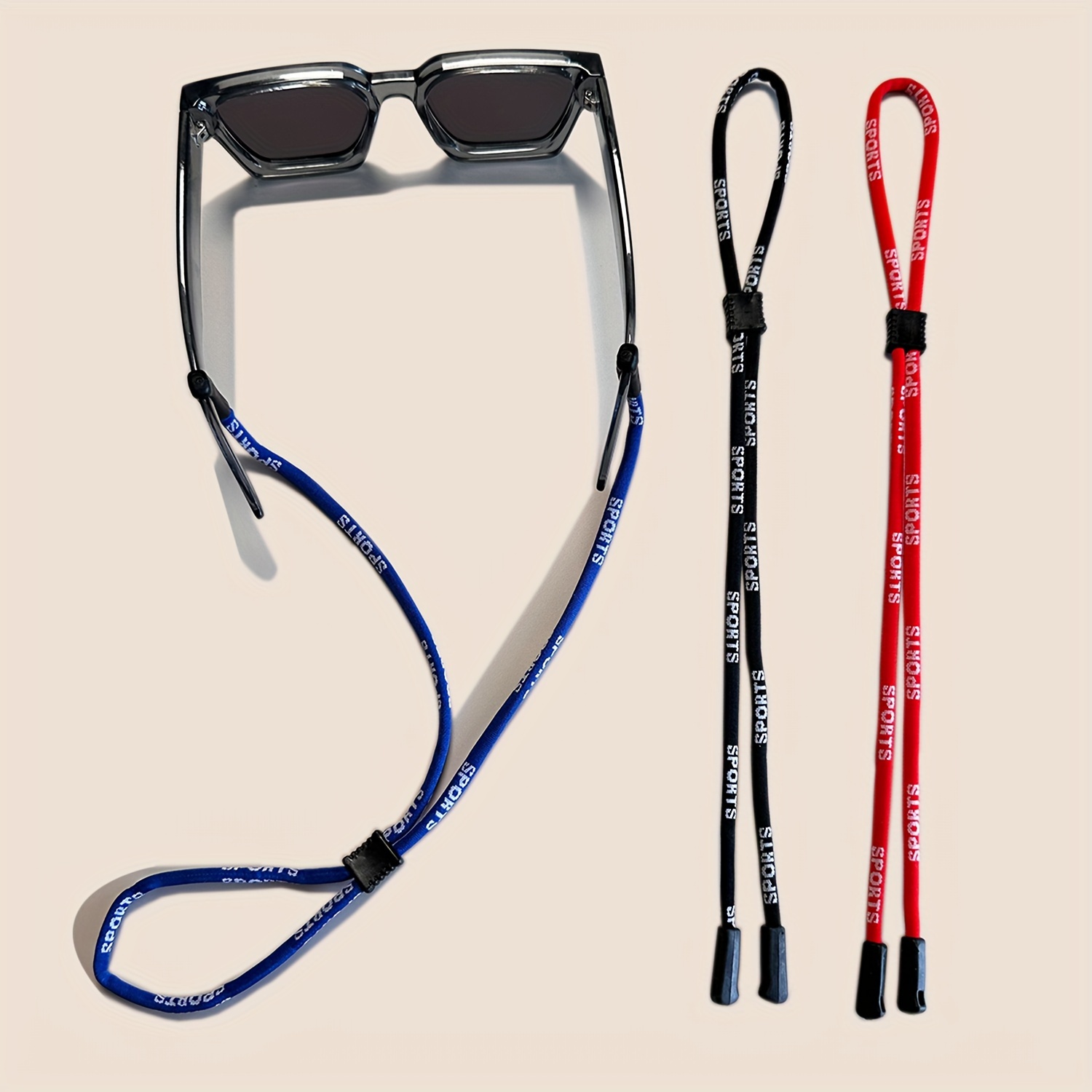 

3pcs Cool Colorful Classic Glasses Straps, Adjustable Sunglasses Lanyards, Comfortable Practical Glasses Fixers, Outdoor Sports Eyewear Retainers